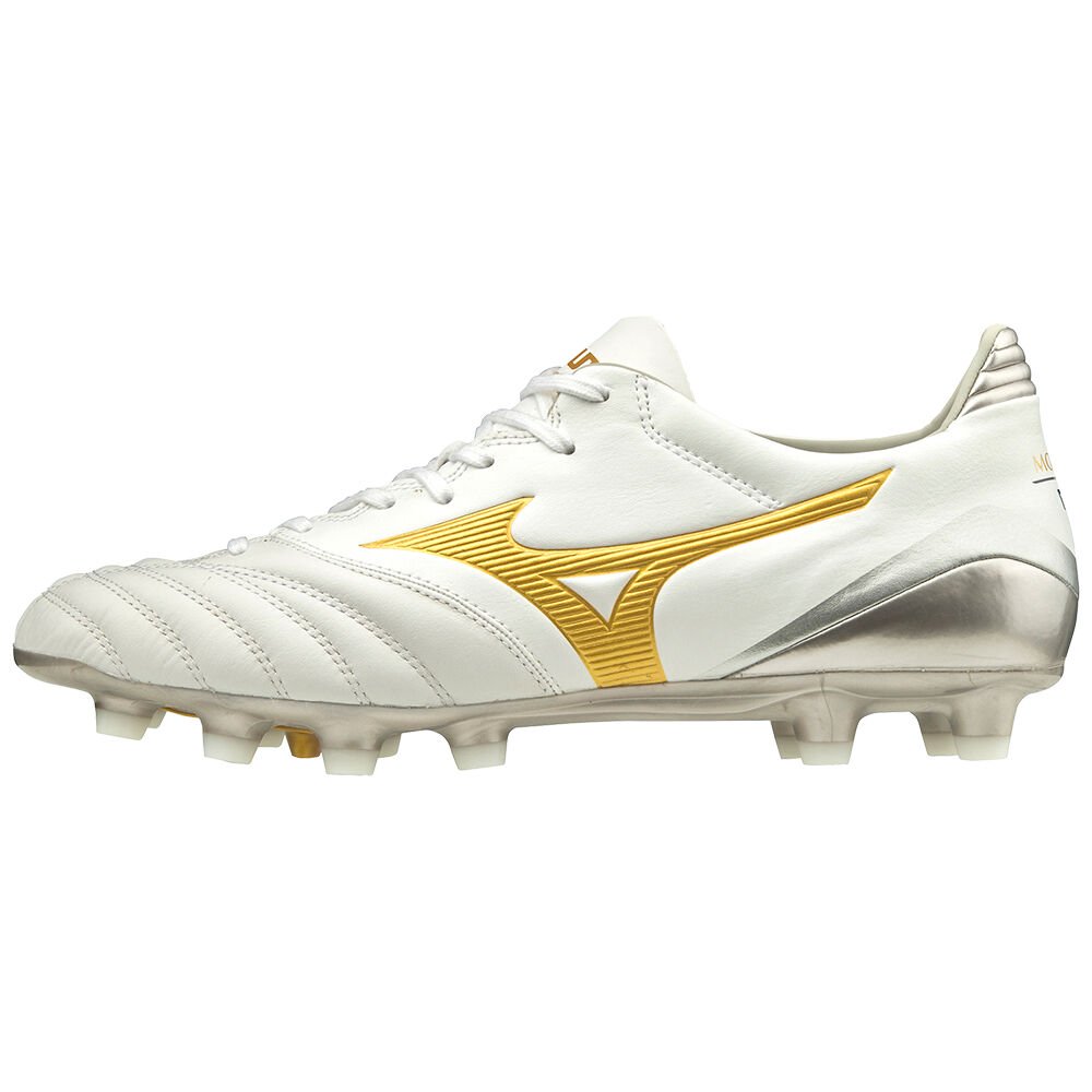 Mizuno Women's Soccer Cleats Morelia Neo KL II White/Gold - LHSPYBV-06